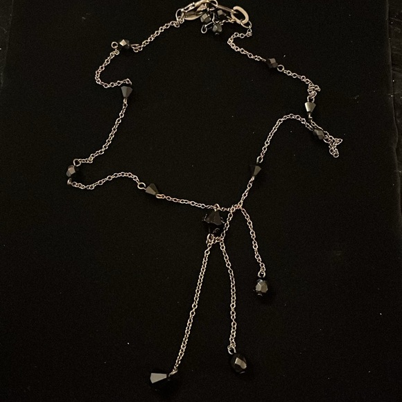 White House Black Market Black Beaded Dark Tone Chain Necklace - Picture 1 of 17